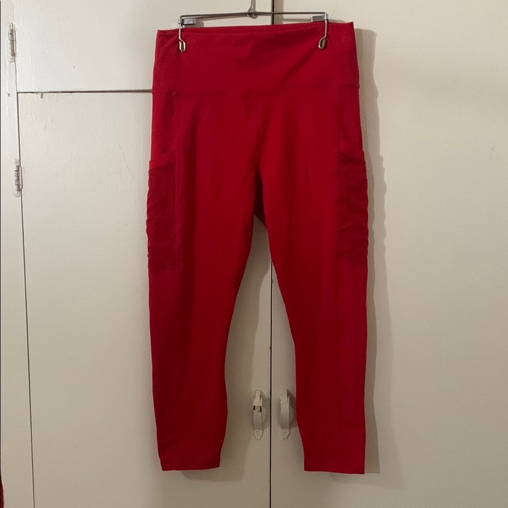 Red High-Waisted Leggings